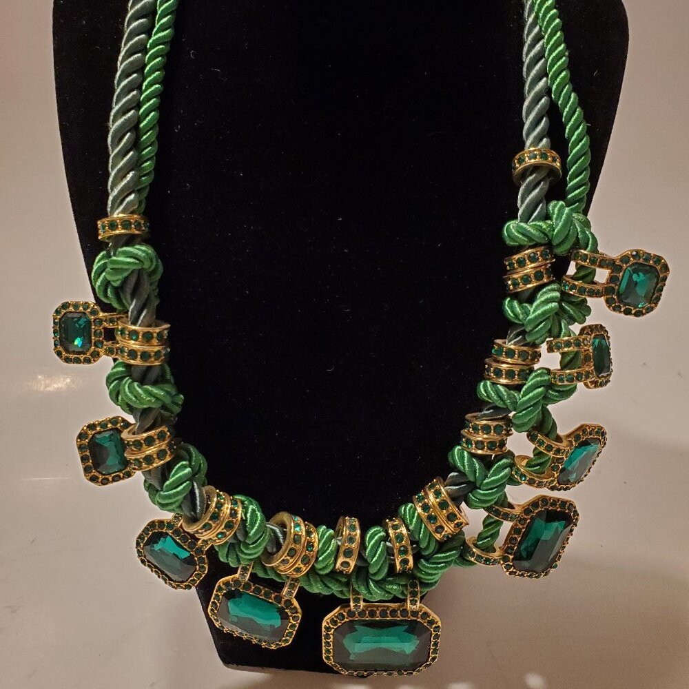 Park Lane Green and Gold Statement Necklace